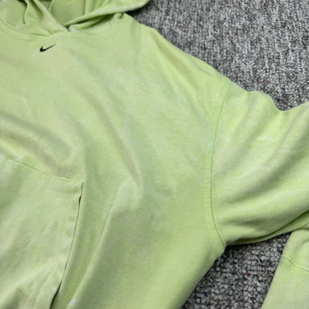 Nike Sportswear Hoodie Womens Large Acid Washed CZ9854-358 Neon Green Pullover